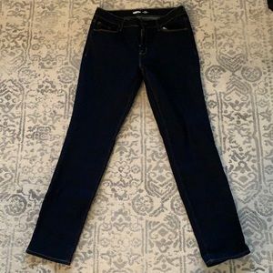 Dark wash old navy power slim straight jeans